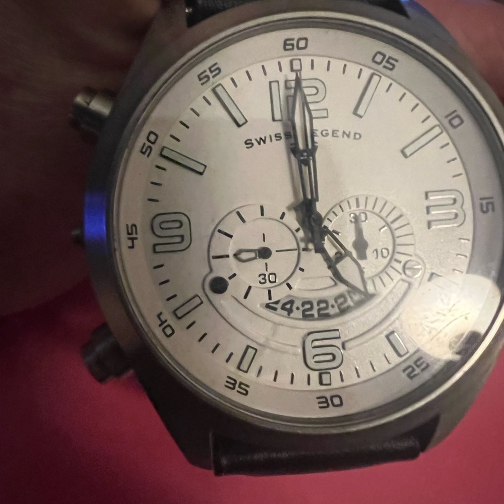 Swiss Legend Black and White Chronograph Watch